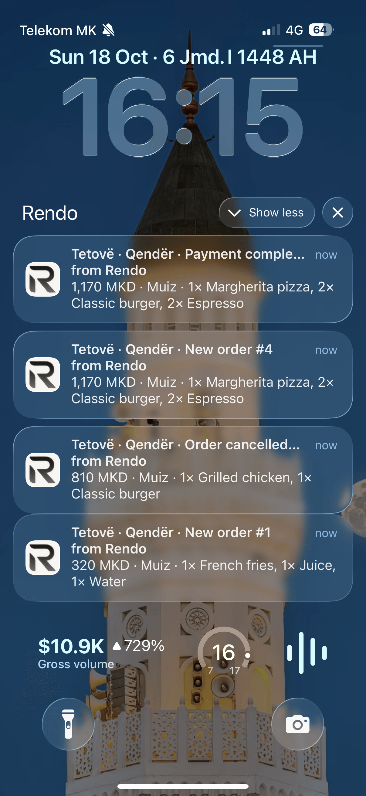 Njoftimet reale Rendo në një telefon të ilustruar