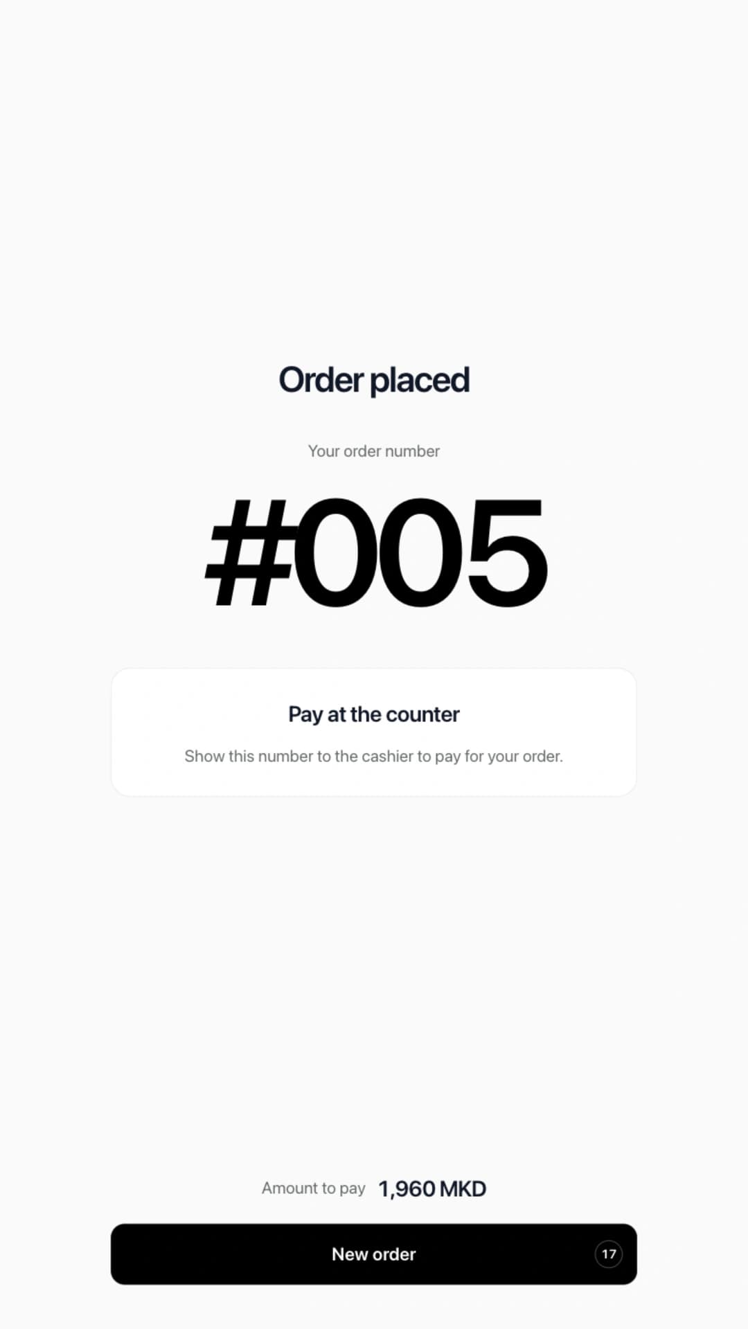 Take the number to the cashier. · Rendo Kiosk demo