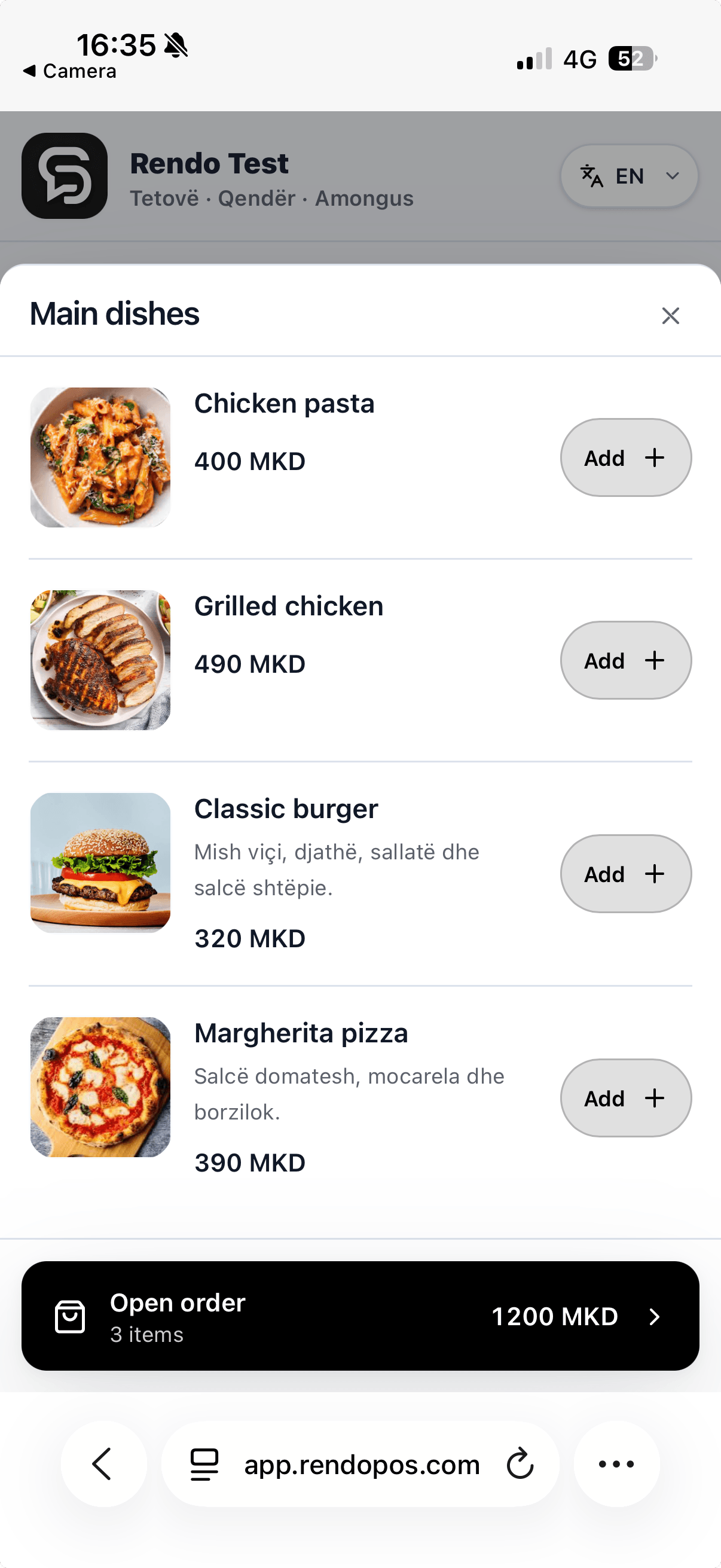 Lista reale e produkteve QR Rendo në një telefon të ilustruar